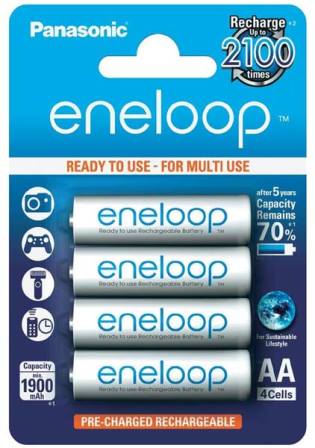 Аккумуляторные батарейки с низким саморазрядом АА Eneloop Panasonic 1900mAh