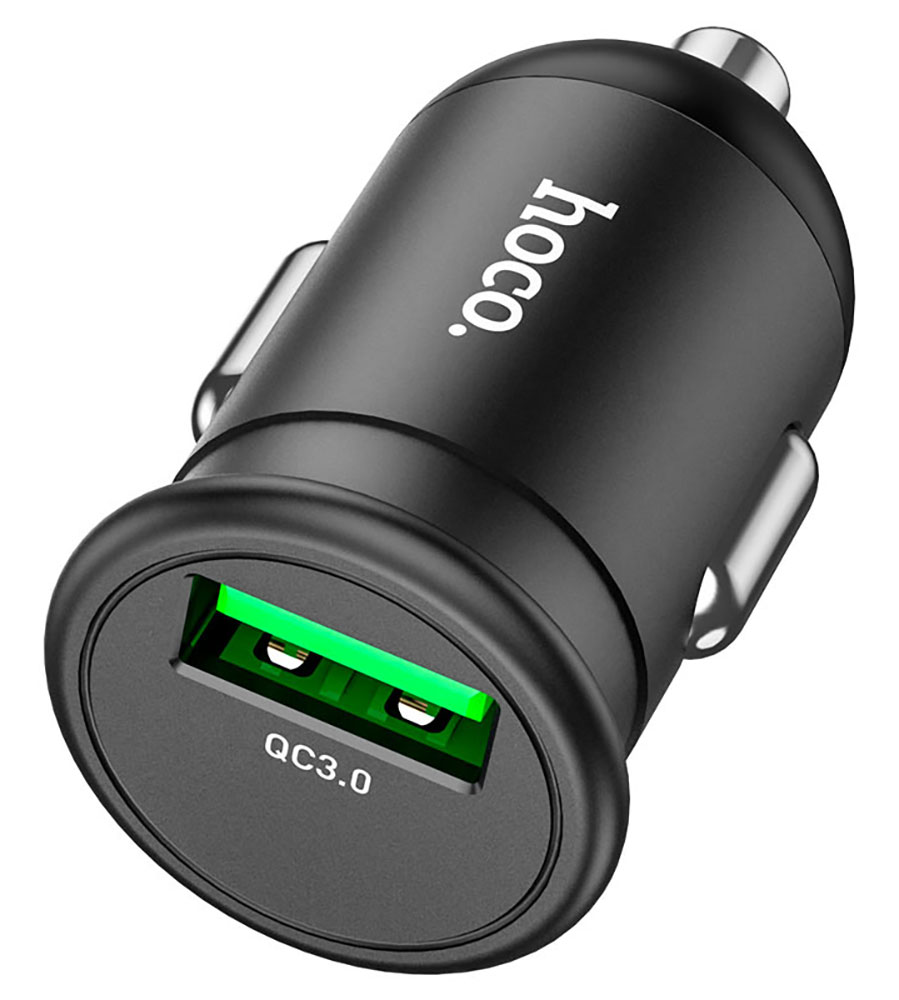 автомобильное зарядное устройство Hoco Z43 Mighty single port QC3.0 car  charger black по самой выгодной цене . Купить автомобильное зарядное  устройство Hoco Z43 Mighty single port QC3.0 car charger black с доставкой -