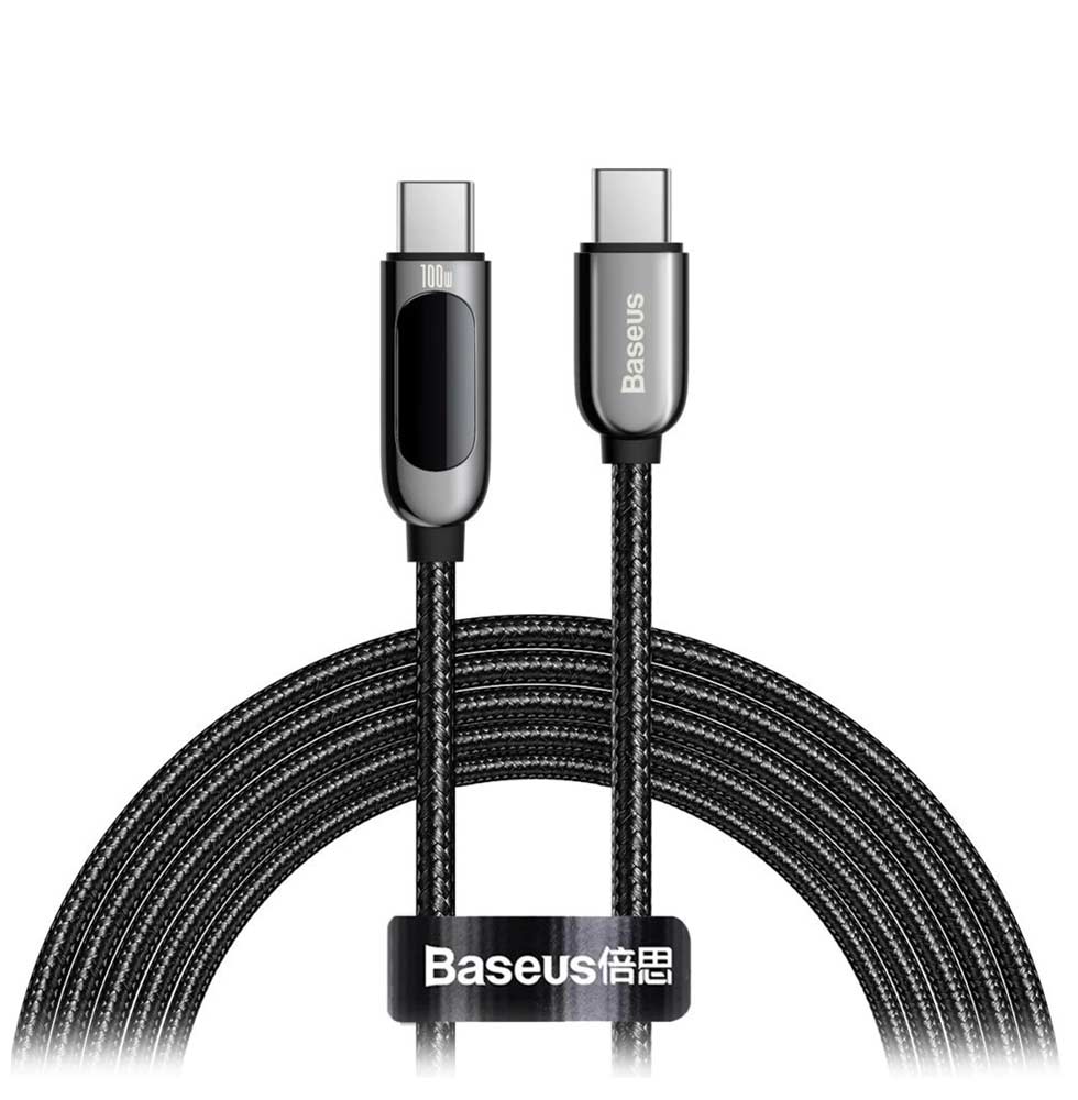 кабель для быстрой зарядки Baseus Display Fast Charging Data Cable Type-C  to Type-C 100W 2m black по самой выгодной цене . Купить кабель для быстрой  зарядки Baseus Display Fast Charging Data Cable