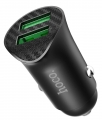 автомобильное зарядное устройство Hoco Z39 Farsighted dual port QC3.0 car charger black