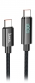кабель для быстрой зарядки Hoco U125 Benefit 100W charging cable with display Type-C to Type-C black