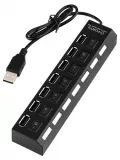концентратор USB 2.0 на 7 портов Gembird UHB-U2P7-02 черный