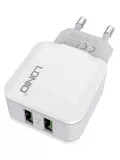 универсальное USB зарядное устройство LDNIO A2202 2USB*2,4A white