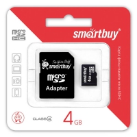 карта памяти SmartBuy 4Gb microSDHC Class 4