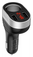 автомобильное зарядное устройство Hoco Z29 Regal digital display cigarette lighter car charger