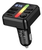 зарядка для телефона в машину с FM трансмиттером Hoco E89 Libre 45W(1A1C) car BT FM transmitter