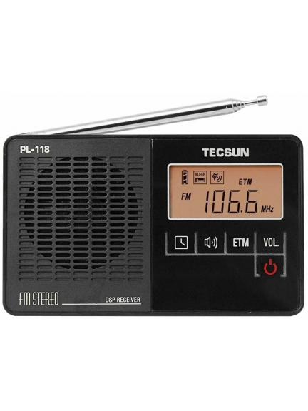 миниатюрный радиоприемник с часами Tecsun PL-118