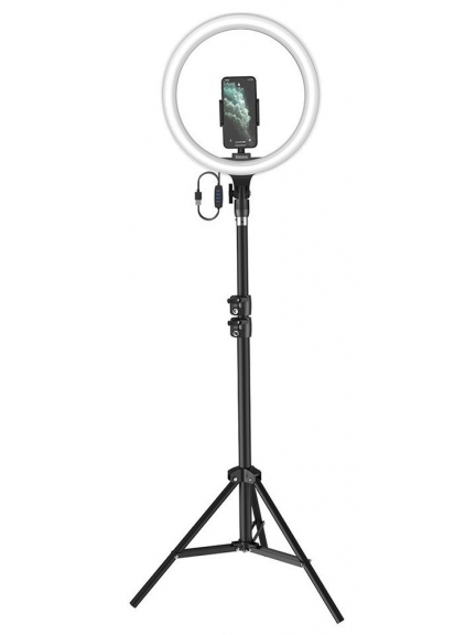 напольная кольцевая светодиодная лампа на штативе Baseus Live Stream Holder-floor Stand (12-inch Light Ring)