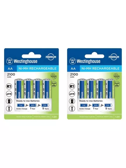 аккумуляторы Westinghouse 2100 mAh  R6/AA 8шт.