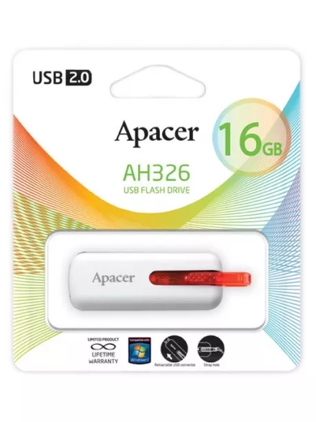 флешка USB Apacer AH326 16Gb white