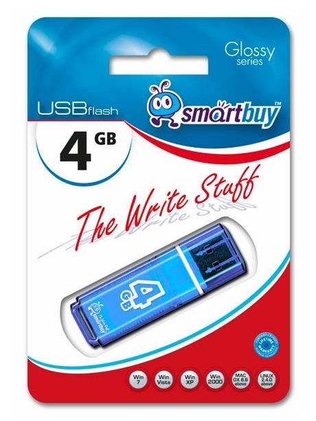 флешка USB SmartBuy Glossy series 4Gb blue