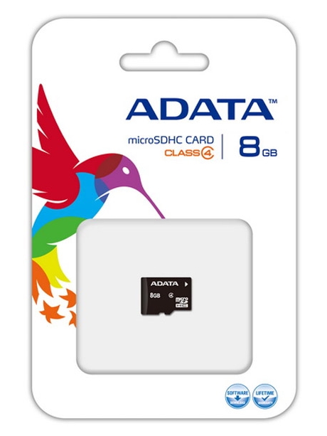 карта памяти A-DATA 8Gb microSDHC Class 4 без адаптера 