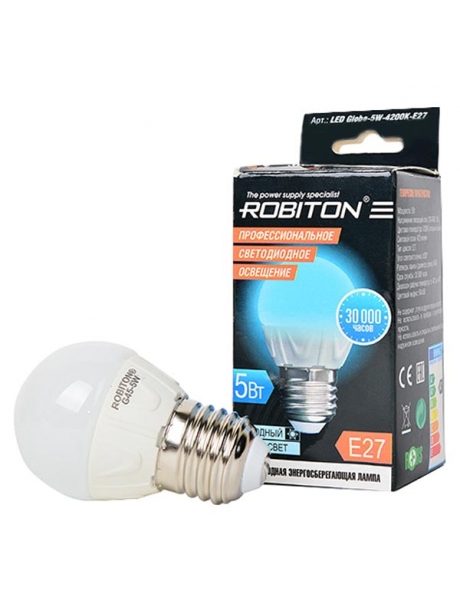 светодиодная лампа Robiton LED Globe-5W-4200K-E27 