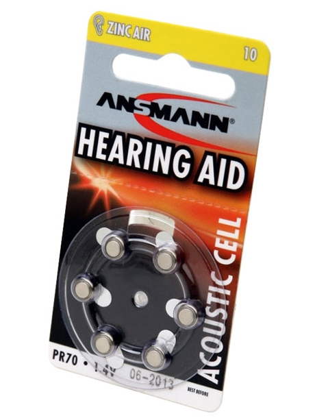 батарейки для слуховых аппаратов Ansmann ZA10/PR70-6BL 