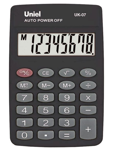 карманный калькулятор Uniel UK-07 black