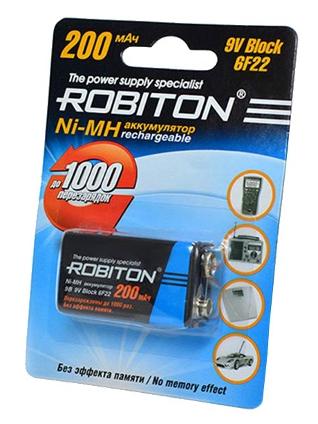 аккумулятор Robiton 200 mAh 6F22/Крона-1BL 