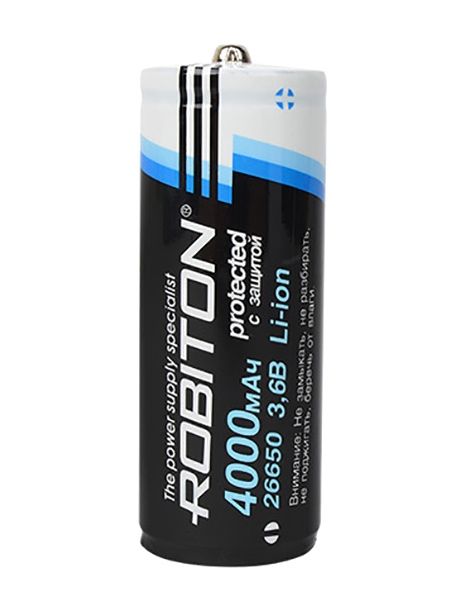 аккумулятор Robiton 26650 Li-Ion 4000 mAh, защищенный 