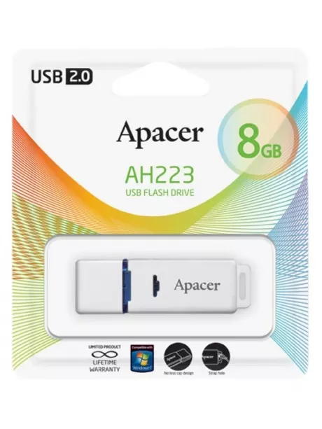 флешка USB Apacer AH223 8Gb white