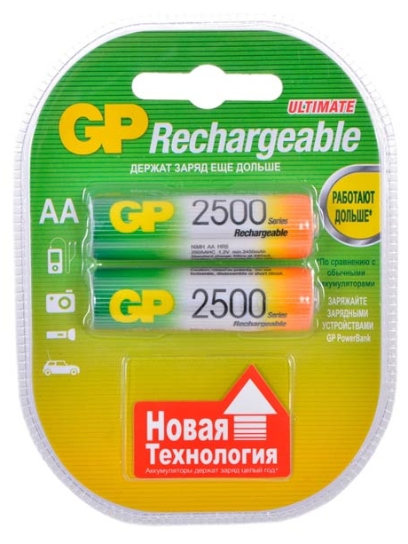 аккумулятор GP 2500 mAh R6/AA-2BL 
