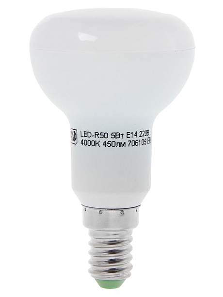 светодиодная лампа ASD LED-R50-standard 5Вт 160-260В Е14 4000К 