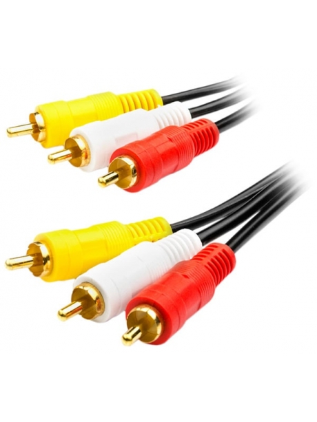 кабель межблочный ATcom 3xRCA->3xRCA 1.0m (M/M) 