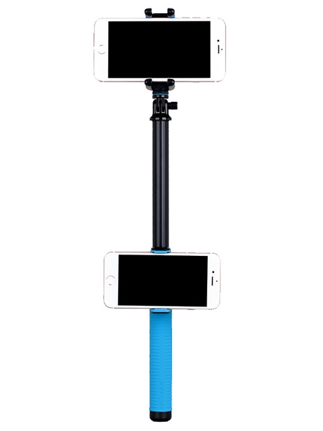монопод для селфи с двумя креплениями Momax Selfie Hero Duo Selfie Pod 100cm KMS10 blue