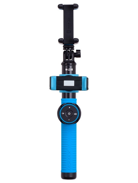 монопод для селфи с двумя креплениями Momax Selfie Hero Duo Selfie Pod 100cm KMS10 blue