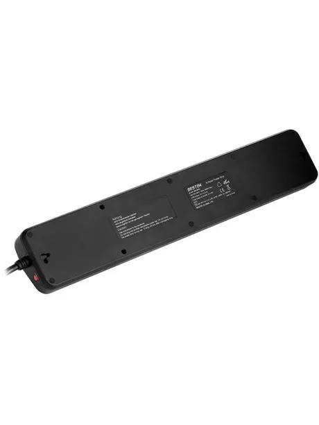 сетевой фильтр на 6 розеток Bestek EU power strip  MRJ6404 black blue