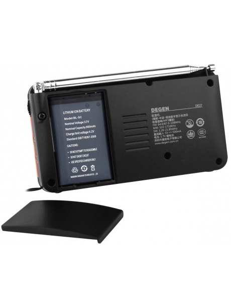 карманный радиоприемник Degen DE27 black