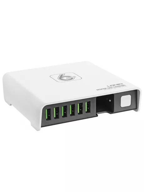 USB зарядное устройство с Power Bank LDNIO A6802 6USB/8А with Mobile Power bank 2600mAh white