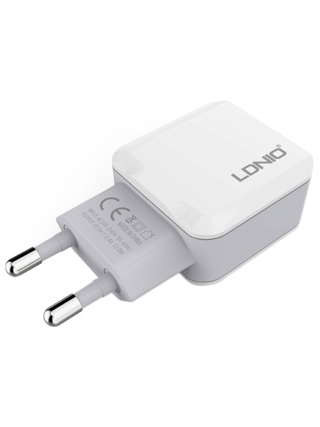 универсальное USB зарядное устройство LDNIO A2202 2USB*2,4A white