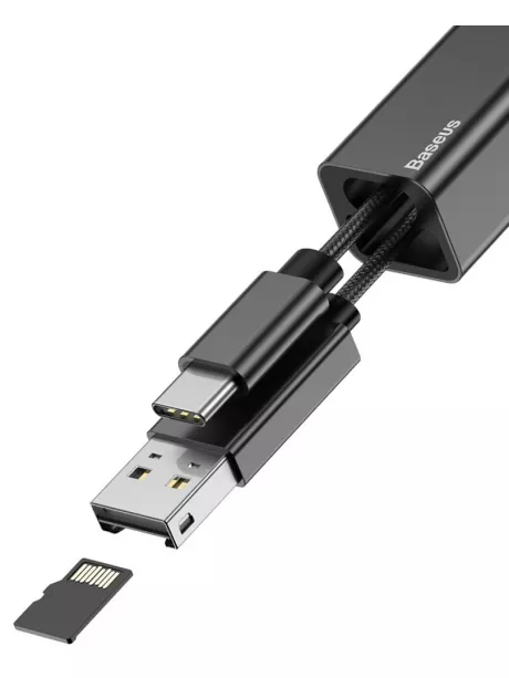 кабель Type-C с microSD картридером Baseus Pendant Card Reader black