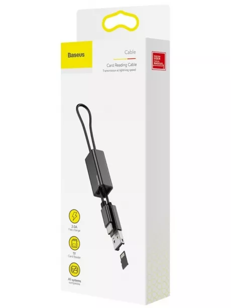 кабель Type-C с microSD картридером Baseus Pendant Card Reader black