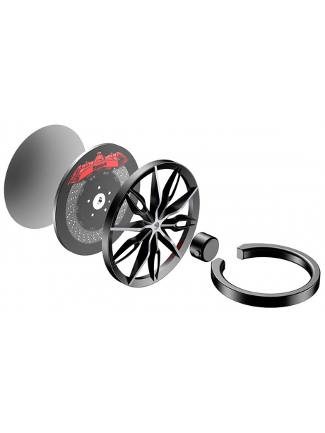попсокет на телефон Baseus Wheel Ring Bracket black + silver