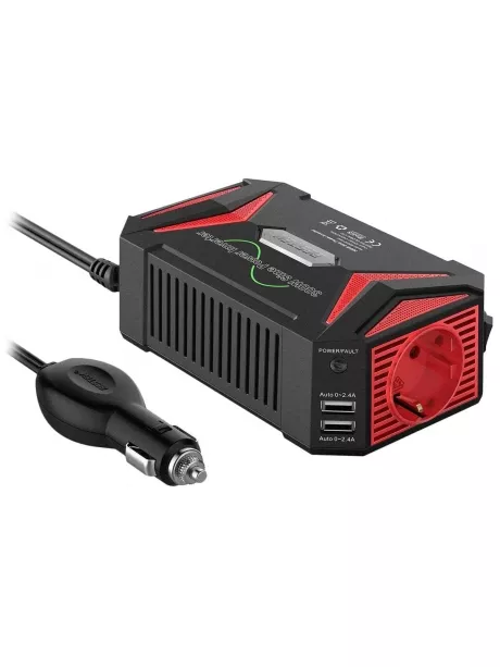 автомобильный инвертор с чистым синусом Bestek 300W Car Inverter (Pure sine wave inverter) MRZ3013HU black red