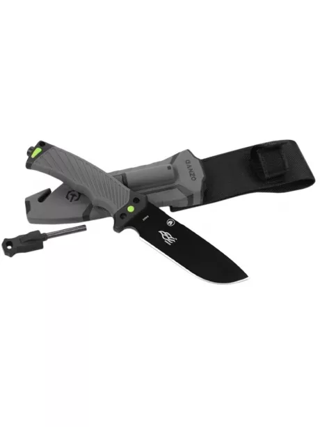 туристический нож с огнивом и точилкой Ganzo G803 grey