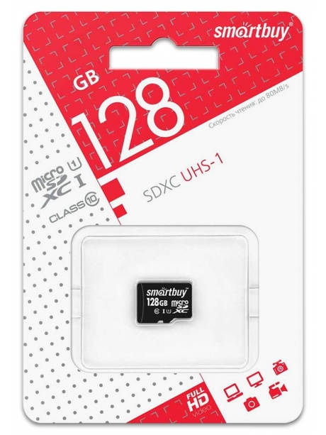 карта памяти SmartBuy 128Gb microSDXC Class 10 без адаптера 