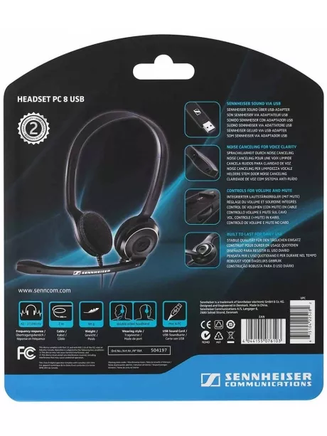 наушники с микрофоном для ПК Sennheiser PC 8 USB black