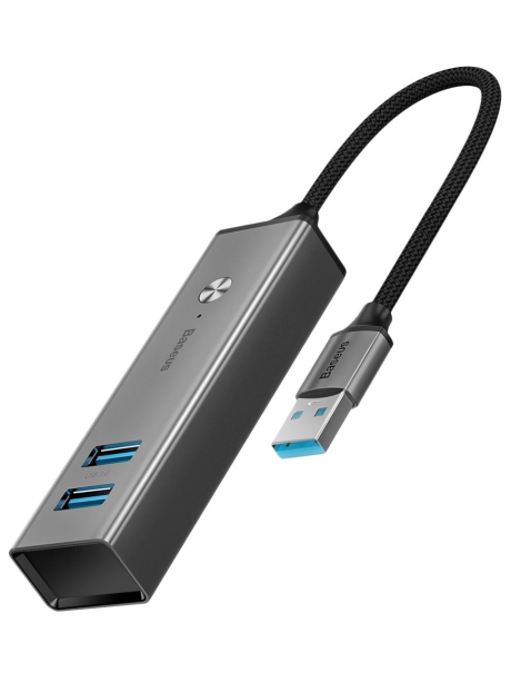 USB концентратор 3.0 Baseus Cube USB to USB3.0*3+USB2.0*2 HUB Adapter dark gray