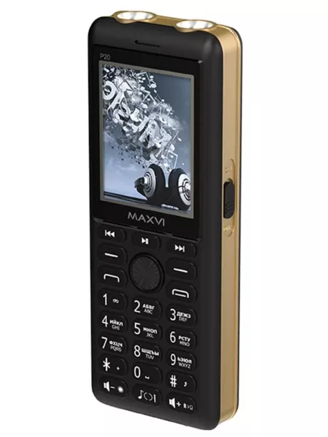 мобильный телефон с функцией караоке Maxvi P20 black-gold