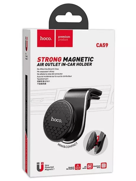 магнитный держатель на воздуховод Hoco CA59 Victory air outlet magnetic in-car holder black