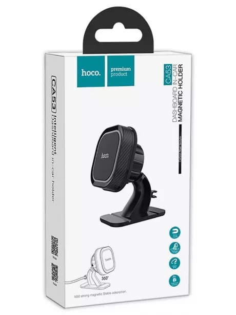 магнитный держатель на торпедо Hoco CA53 Intelligent dashboard in-car holder black/grey