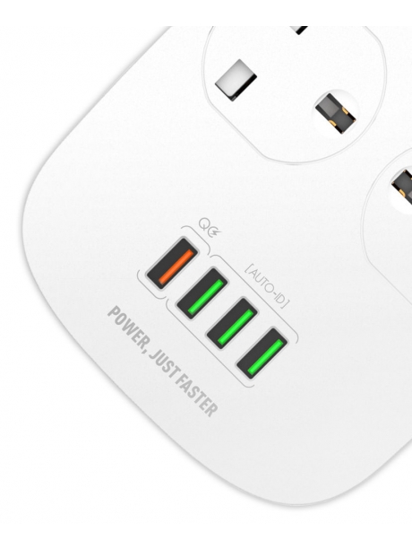 сетевой фильтр LDNIO SC4407 4USB*4 розетки 2м white