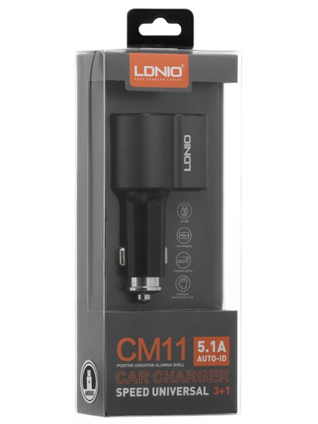 автомобильное зарядное устройство LDNIO АЗУ CM11 3USB*5,1A + Lightning cable black