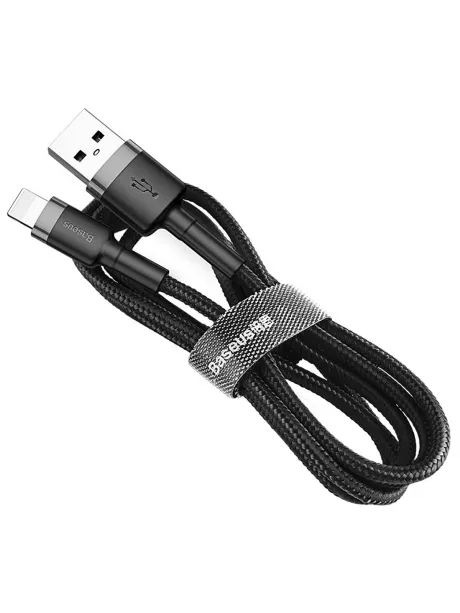 кабель передачи данных Baseus Cafule Cable USB For lightning 2.4A 1m gray + black