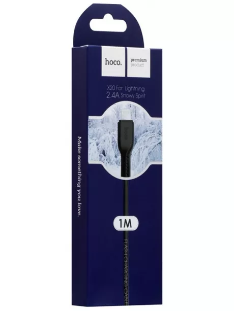 кабель передачи данных Hoco X20 Flash lightning 1m black