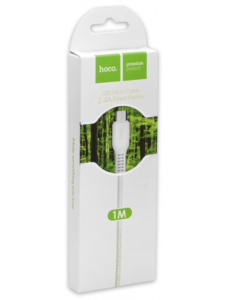 кабель передачи данных Hoco X20 Flash micro 1m white