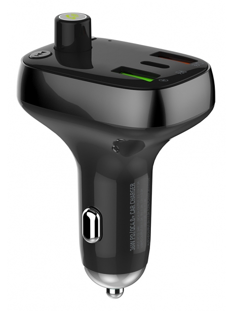 автомобильная зарядка с bluetooth FM трансмиттером LDNIO C704Q black