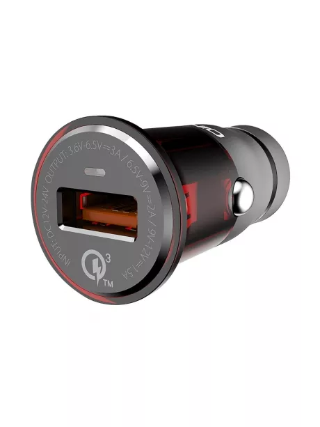 автомобильное зарядное устройство LDNIO C304Q 1USB QC3.0 + micro cable grey/red