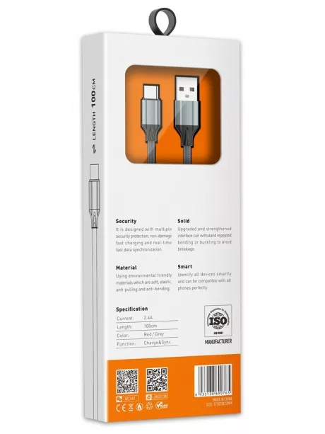 кабель передачи данных LDNIO LS441 Type-C cable 1м grey